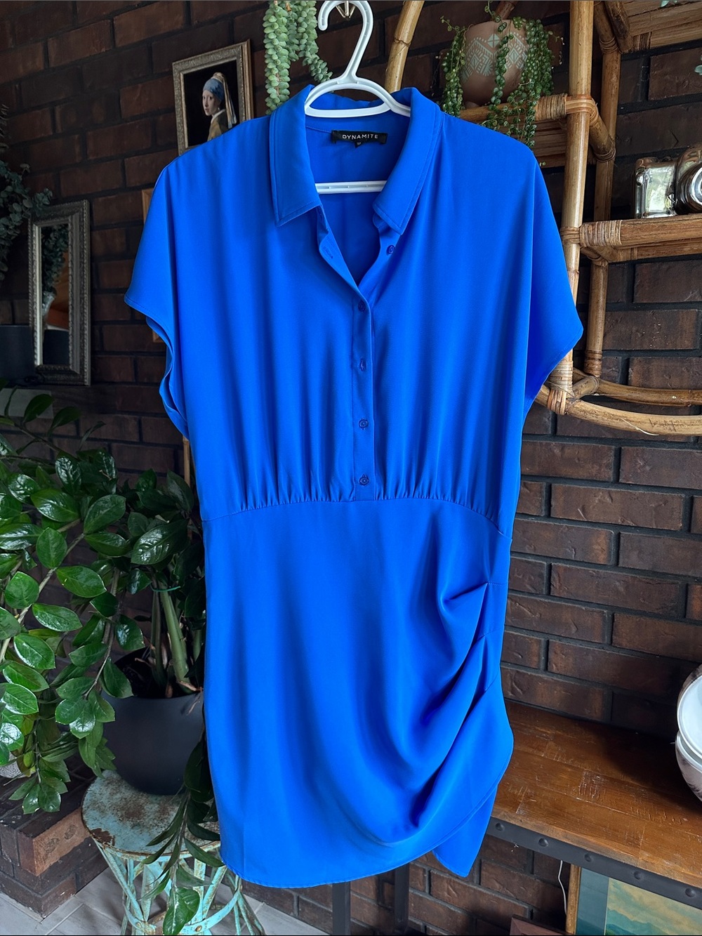Dynamite Bright Cobalt Blue Short Sleeve dress